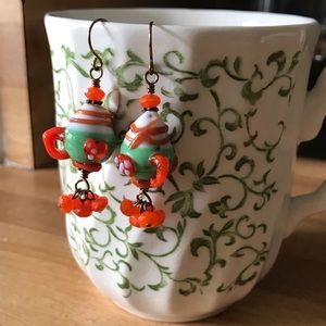 Handmade OOAK Latte Mug Earrings